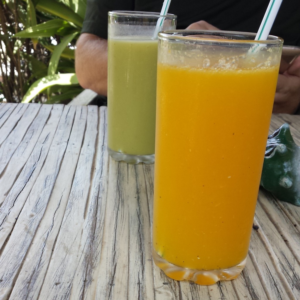 Avocado and passionfruit juice