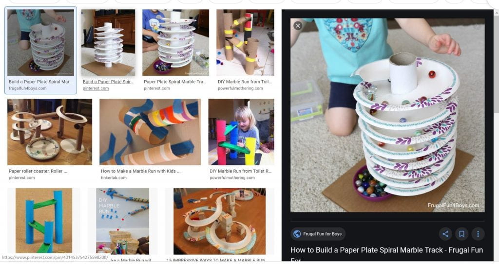Examples of different ways to create marble runs