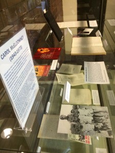 This display of diaries, writings, photographs, and ephemera on the 5th floor of the Healey Library reveals the accomplishments and insights of activist and self-defense educator Carol McEldowney.