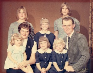 The Andrews family on Easter Sunday, 1969. 