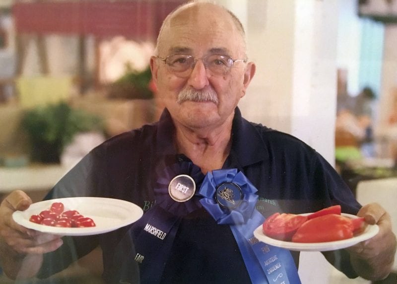 'Farmer at heart, 2015. It was a tomato contest at our farmer's market. I grew these on the last colonial farm in town (Truant).' Contributor: William R. Frugoli. 