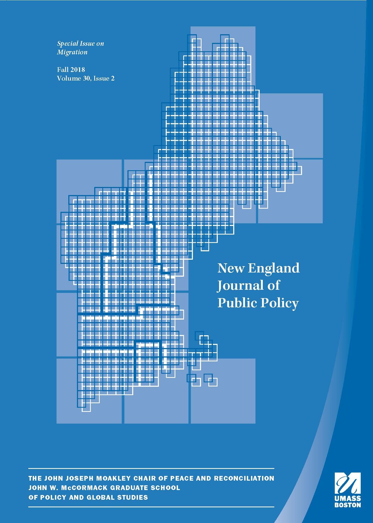 Blue cover of New England Journal of Public Policy