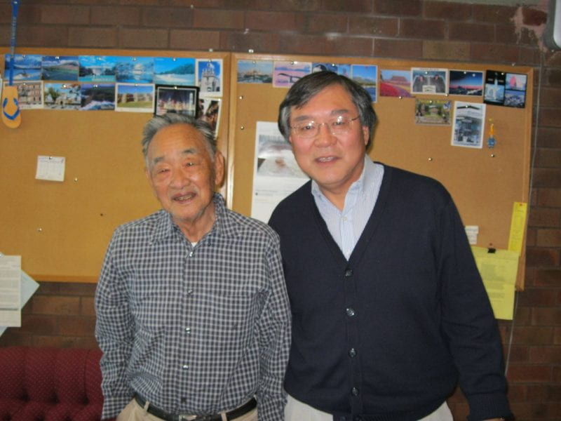 Gordon Sato on left with interviewer Dr. Paul Watanabe.