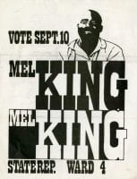 Image of flyer for Mel King's reelection campaign for State Representative