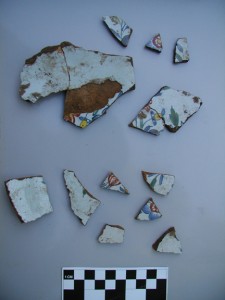 Fragments of a large plate