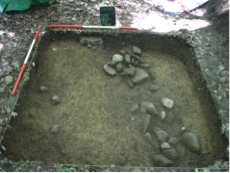 Potential builder’s trench uncovered by Carolyn and Janice that may be a part of Lewis Ellis’s shop