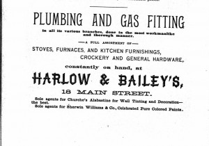 Ad for Harlow and Bailey in the 1890 Plymouth Directory.