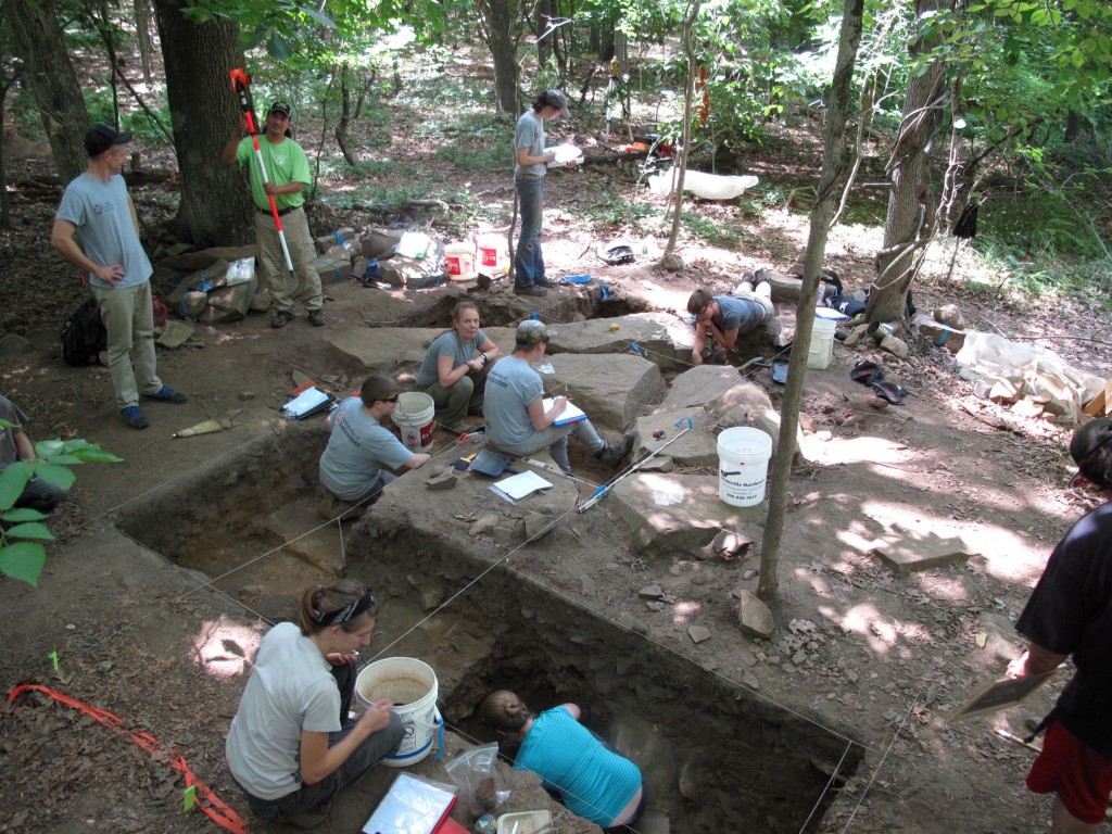 The Mohegan Archaeological Field School excavates an eighteenth-century domestic site, July 2015. This photo is from a forthcoming article by Craig Cipolla and James Quinn that will appear in the Journal of Community Archaeology and Heritage.