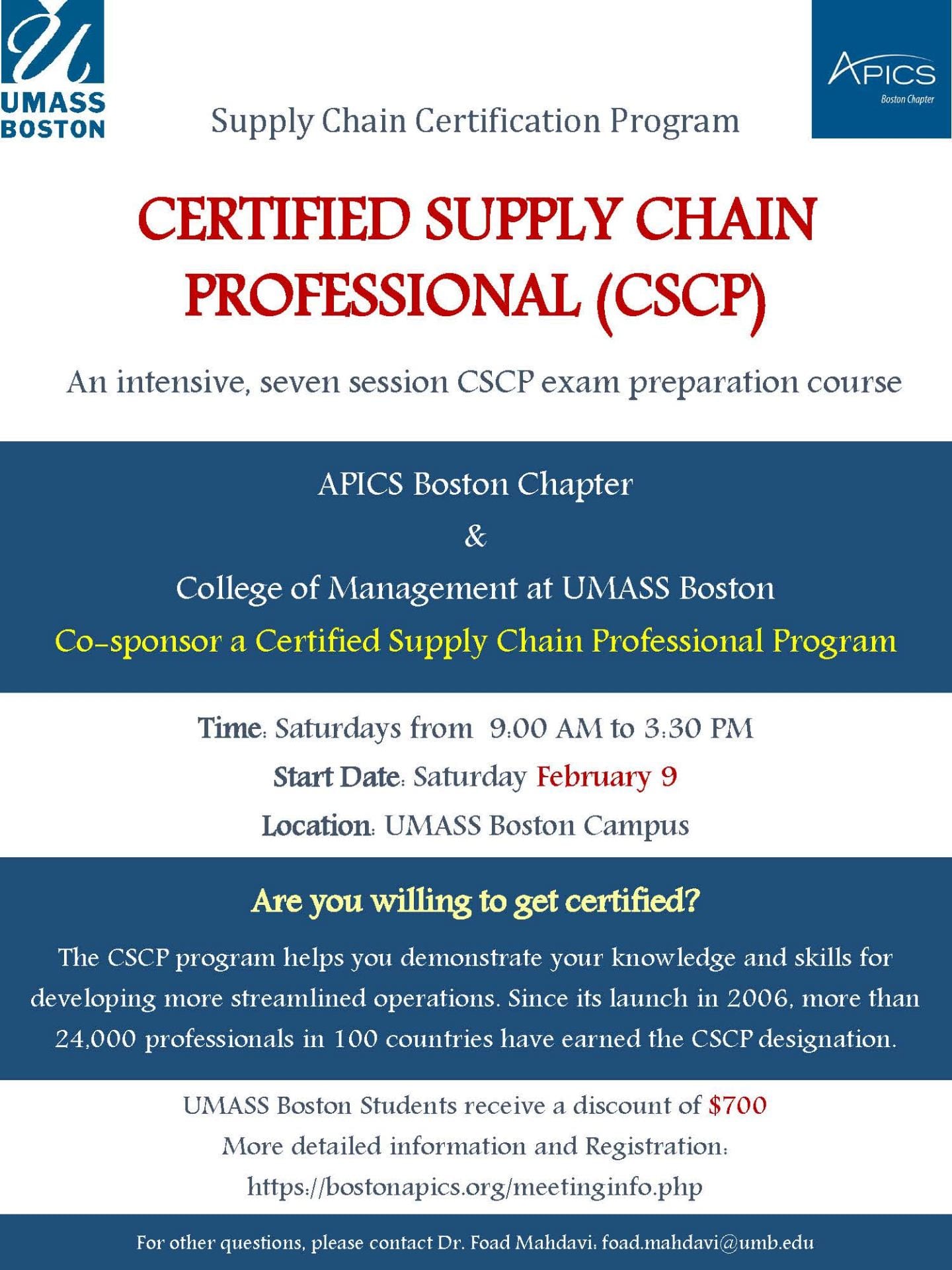 Supply Chain Certification Program at UMass Boston: CERTIFIED SUPPLY
