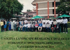 Laikipia Workshop, Horn of Africa, 2015 Metzger is 7th on the first row from left to right
