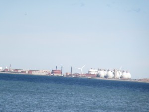 view of harbor facing sewage treatment plant