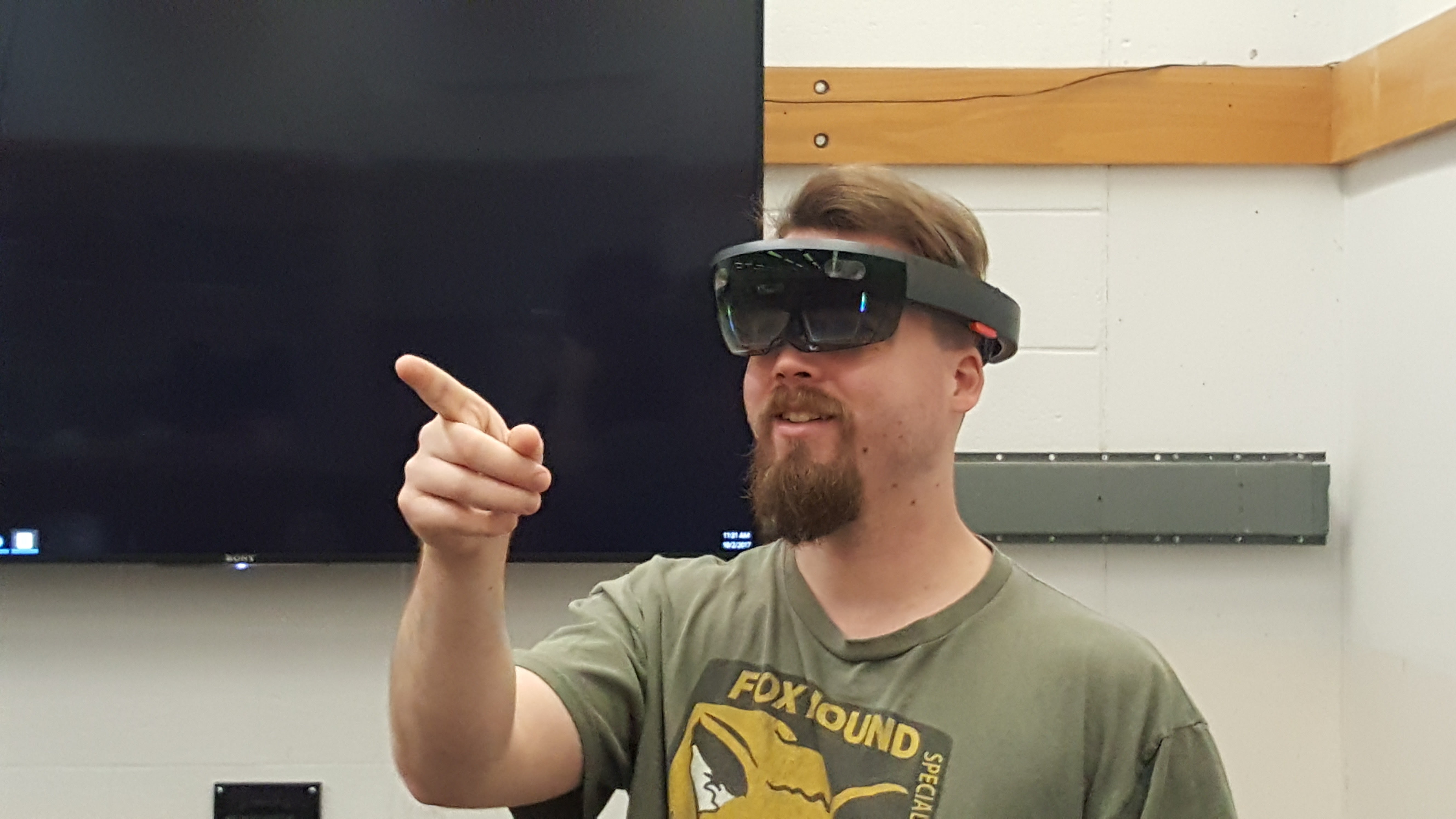 Student Interacting With the Hololens.