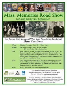 Irish Immigrant Experience Mass Memories Flyer Final