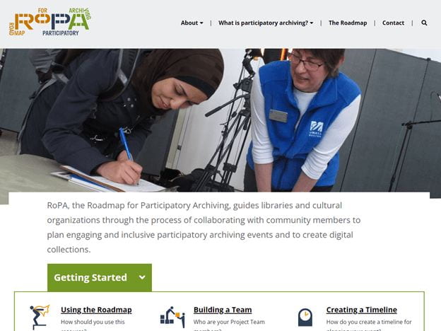 RoPA homepage screen shot