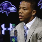 Disgraced Baltimore Ravens running back Ray Rice, speaking at a May 23 press conference in Maryland.