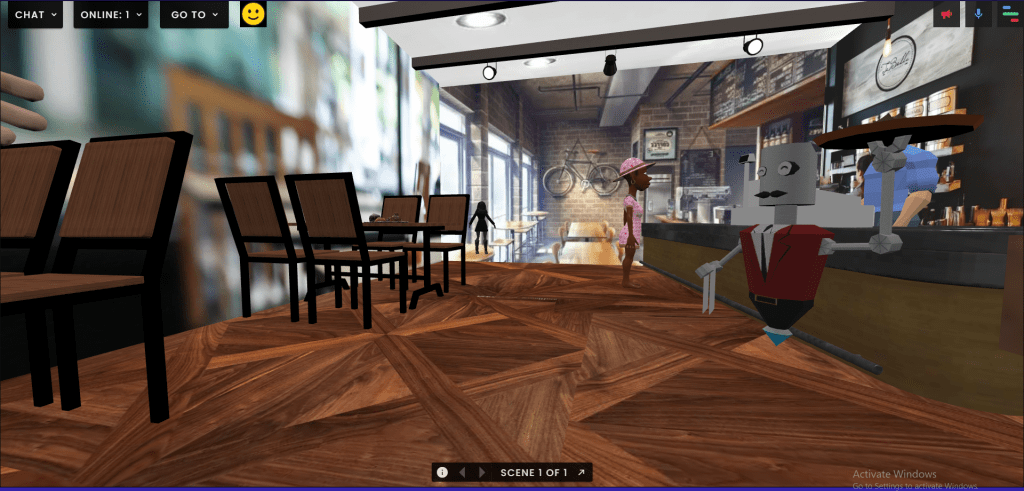 Another angle of PhuongAn Bui's coffee shop in FrameVR