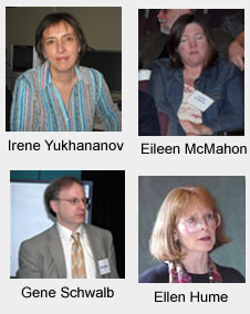 Eileen McMahon, IT, LMS; Irene Yukhananov, IT, GRC; Gene Shwalb, IT: Ellen Hume, Communication Studies